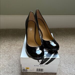 Nine West Glossy Black Heels